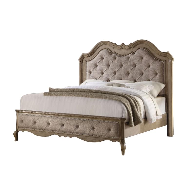 Sophisticated Contemporary Style Queen Size Bed, Brown