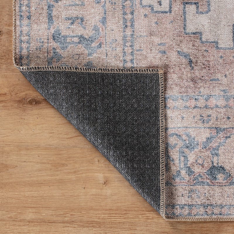 World Rug Gallery Vintage Bohemian Machine Washable Non Slip Area Rug