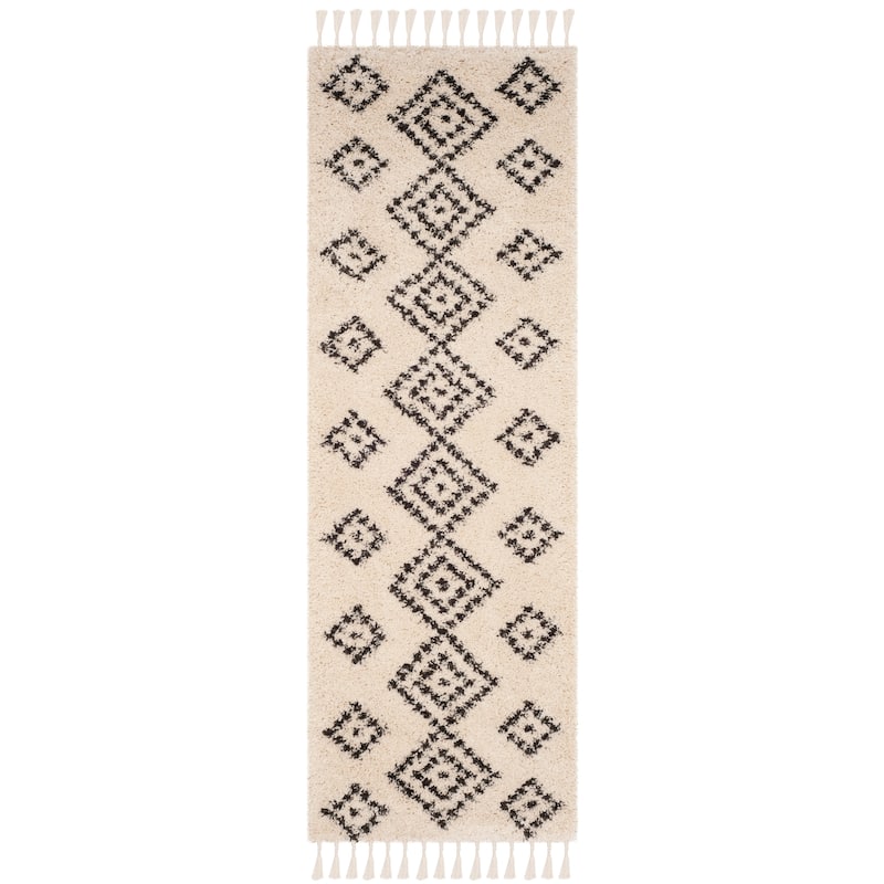 SAFAVIEH Moroccan Fringe Shag Laurine 2-inch Thick Rug