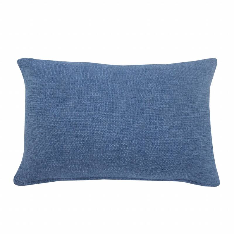 HomeRoots 16" X 24" Cobalt Blue 100% Cotton Zippered Pillow