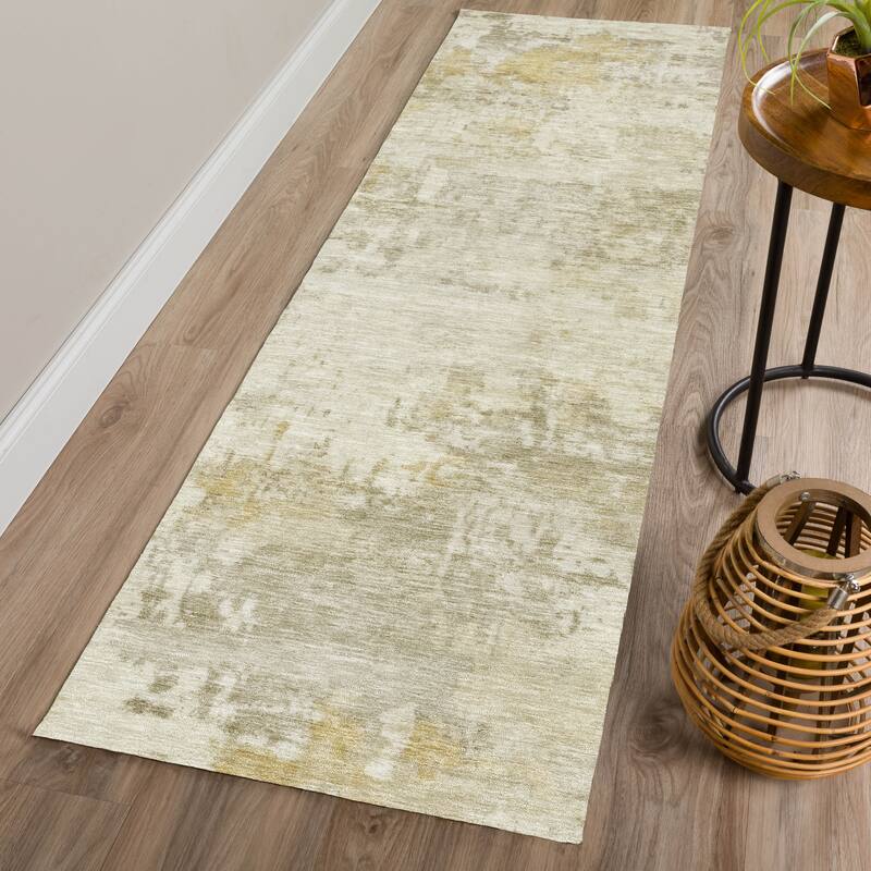 Machine Washable Indoor/ Outdoor Modern Casual Chantille Rug