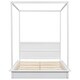 preview thumbnail 5 of 8, Full Size Wood LED Canopy Bed, Platform bed With Support Slats, White