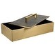 preview thumbnail 5 of 6, Rectangular Box with Lift Off Lid - 14" - Gray and Brass Finish