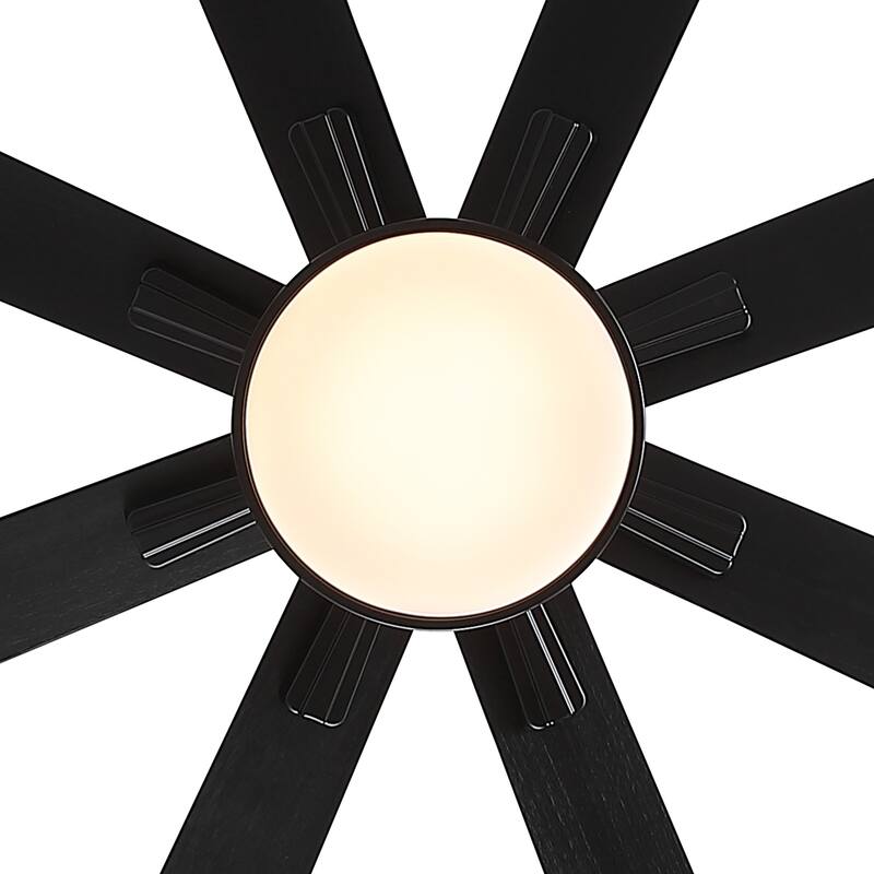 Gabriel 72 in. Indoor Black PlyWood Smart Ceiling Fan with Integrated LED, Works with Alexa/Google