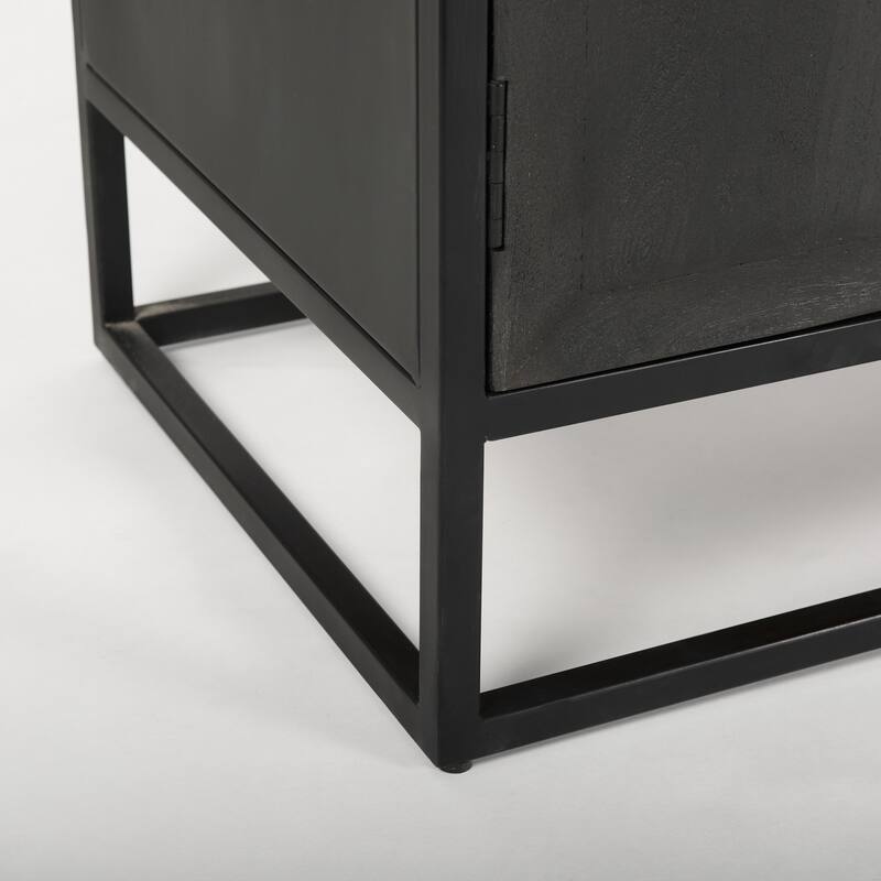 Sloan Black/ Dark Brown Arched Display Dining Cabinet