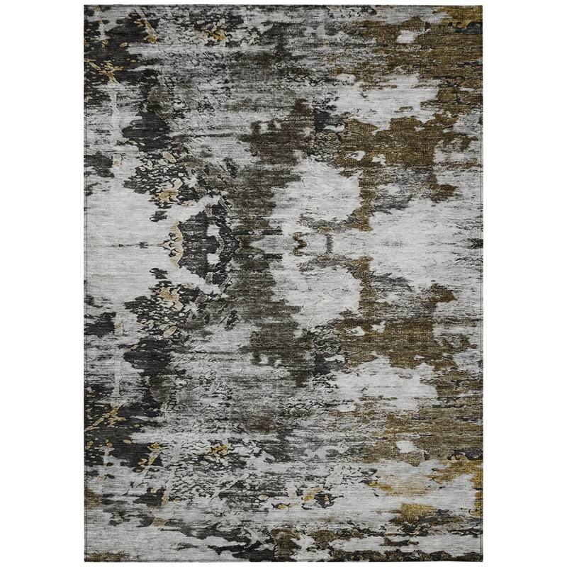 HomeRoots Abstract Transitional Rectangle Outdoor Rug