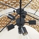 preview thumbnail 8 of 12, Ravy Farmhouse 6-Light Drum Rattan Chandelier Coastal Natural Pendant Light for Kitchen Dining Room - D 26" x H 15.7"