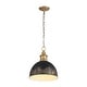 preview thumbnail 3 of 3, Golden Lighting Alison 1-light Pendant in Vintage Gold and Weathered Black Iron shade - Medium Pendant