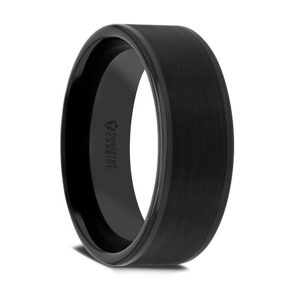 Men & Womens 8MM/6MM Flat Black Matte Finish Tungsten Carbide Wedding Band Ring Set Men & Womens 8MM/6MM Flat Black Matte Finish Tungsten Carbide Wedding Band Ring Set