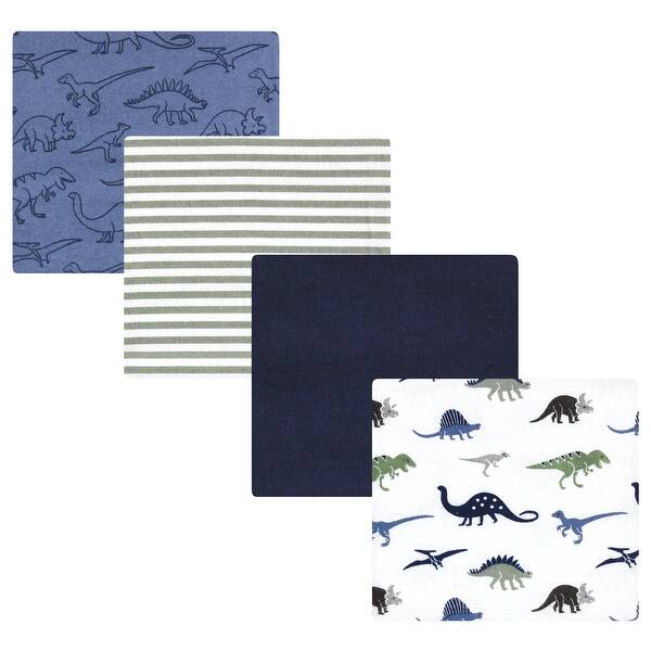 slide 1 of 1, Hudson Baby Infant Boy Cotton Flannel Receiving Blankets Set, Blue Green Dino, One Size - Blue Green Dino - One Size One Size - Blue Green Dino