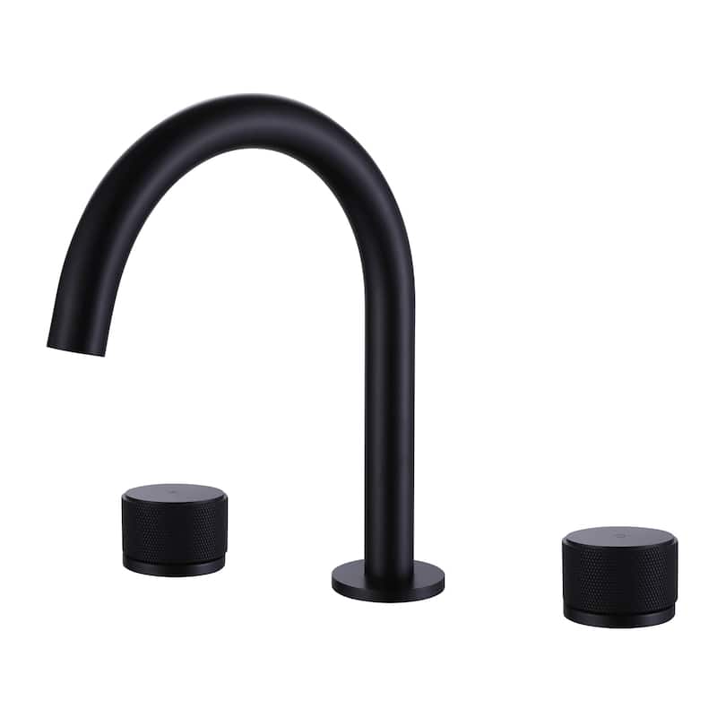 8 Inch Widespread Bathroom Faucet Matte Black Bathroom Sink Faucet 3 Holes Double Handle Modern Basin Vanity Taps