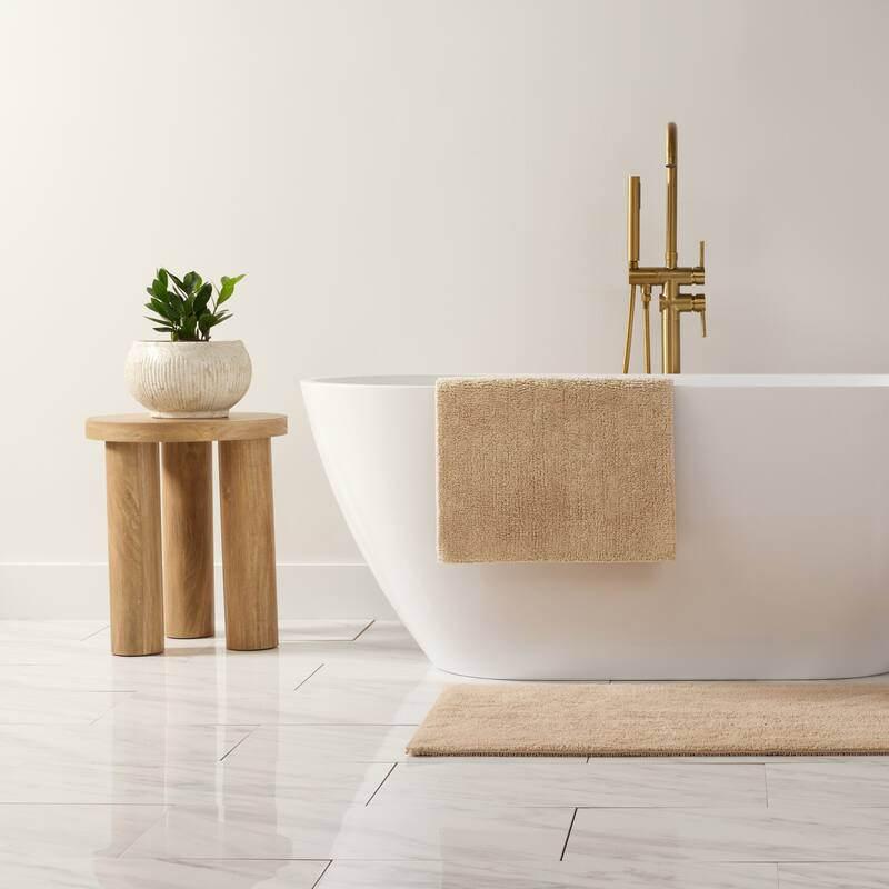 Becky Cameron 100% Cotton Reversible Solid Bath Mat