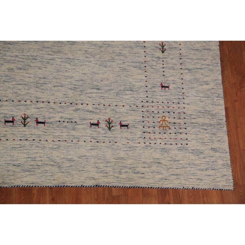 Tribal Gabbeh Indian Area Rug Handmade Wool Carpet - 8'0"x 11'6"