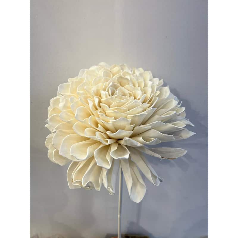 Shola Dahlia Floral Artificial Stem Spray - 39.5" - Beige