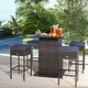 preview thumbnail 5 of 5, 5 PCS Outdoor Rattan Bar Set Patio Bar Furniture with Cushions Stools