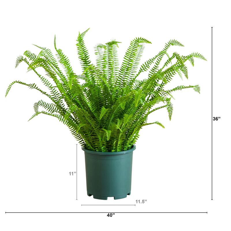 3-ft UV Resistant Artificial Boston Fern Plant (Indoor/Outdoor) - Green