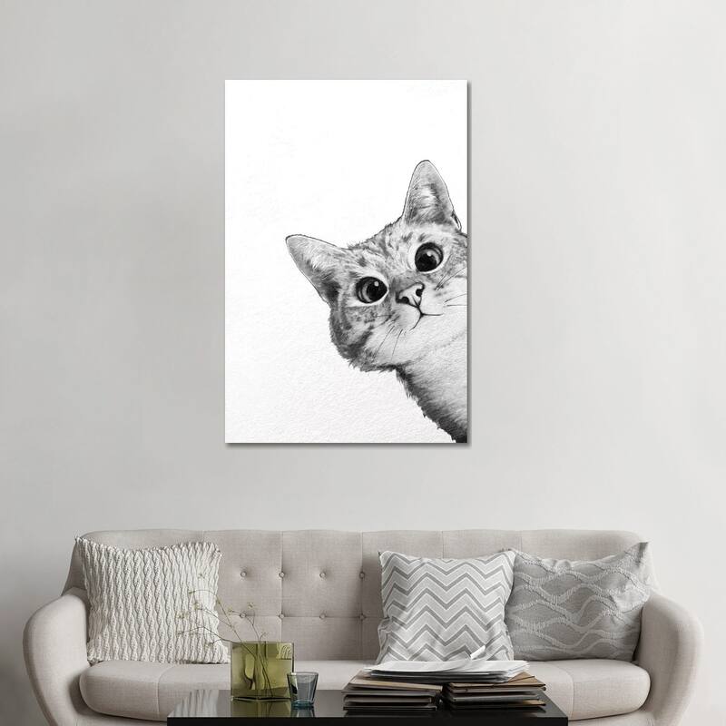 iCanvas "Sneaky Cat" by Laura Graves Canvas Print - 48x32x1.5