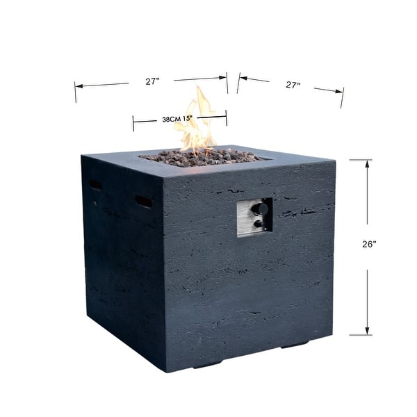 Modeno Ellington Concrete Fire Table, Black, Propane 40,000 BTUs Bed Bath & Beyond 29919576