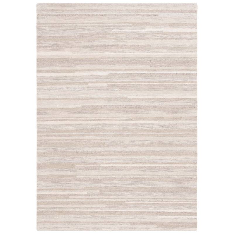 SAFAVIEH Handmade Ebony Veerle Modern & Contemporary Wool Rug - 8' x 10' - Beige/Taupe