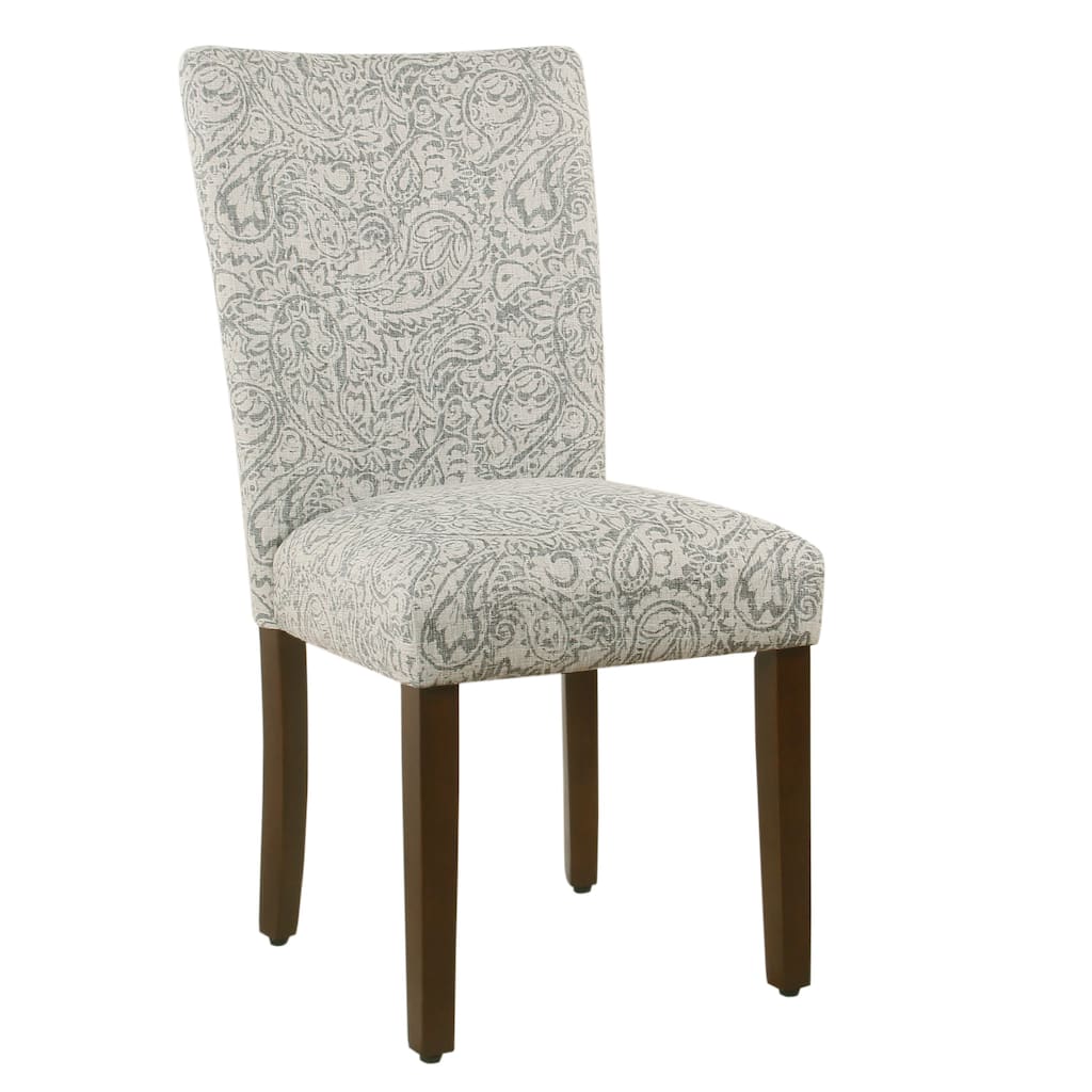 Jax Parsons Dining Chair Set of 2, Dark Walnut, Gray Beige Floral