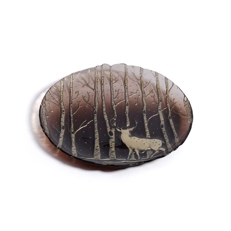 Wilderness Glass Dinner Plates, Set of 6 - Taupe