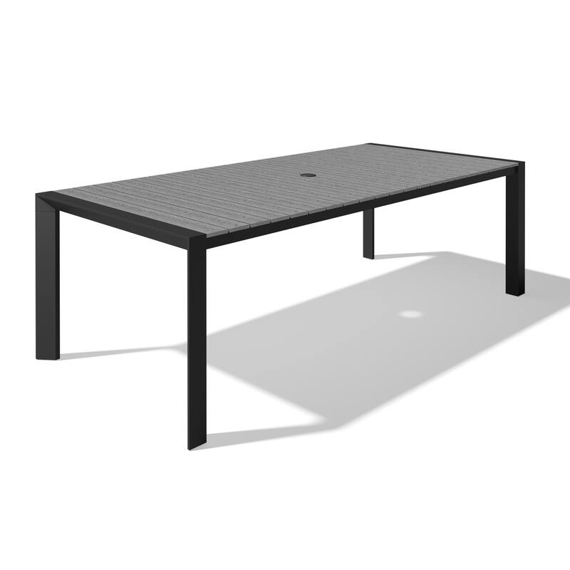 Pellebant Premium Outdoor Patio Aluminum Dining Table with Umbrella Hole