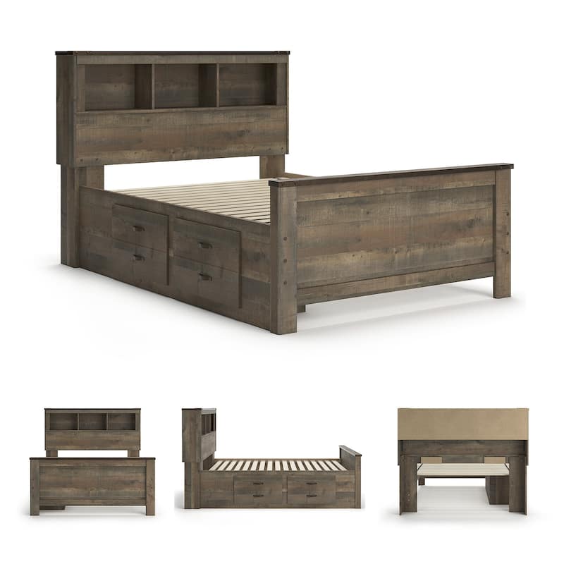 Trinell Bookcase Bed with Trundle Storage