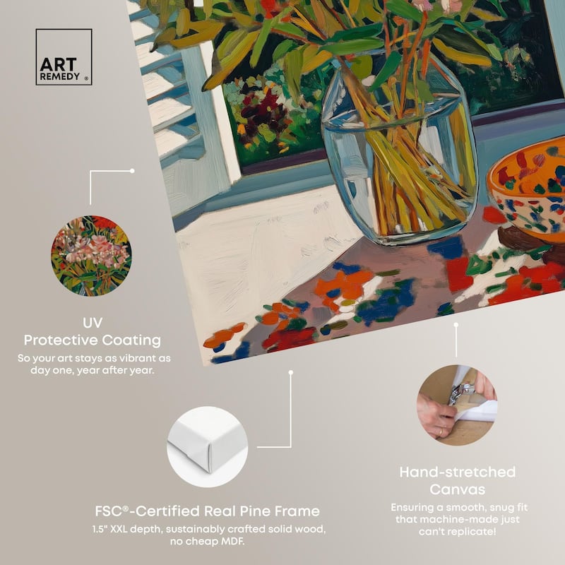 Vase on a Windowsill Canvas by Art Remedy, Gallery Wrapped