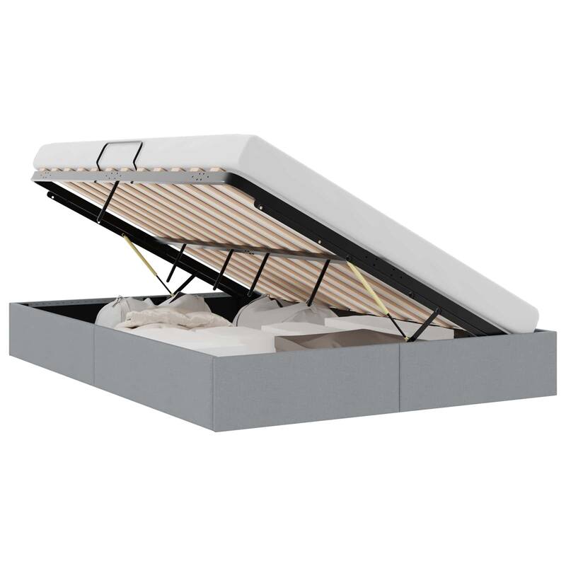 vidaXL Storage Bed with Mattress in Fabric