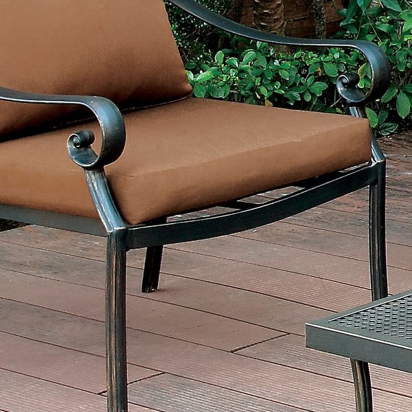 Shop Furniture Of America Volla Contemporary Black Fabric Outdoor Armchair Overstock 11913447