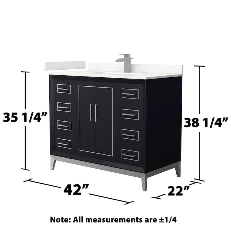 Wyndham Collection WCH515142S-QTZ-UNSMXX Marlena 42" Free Standing