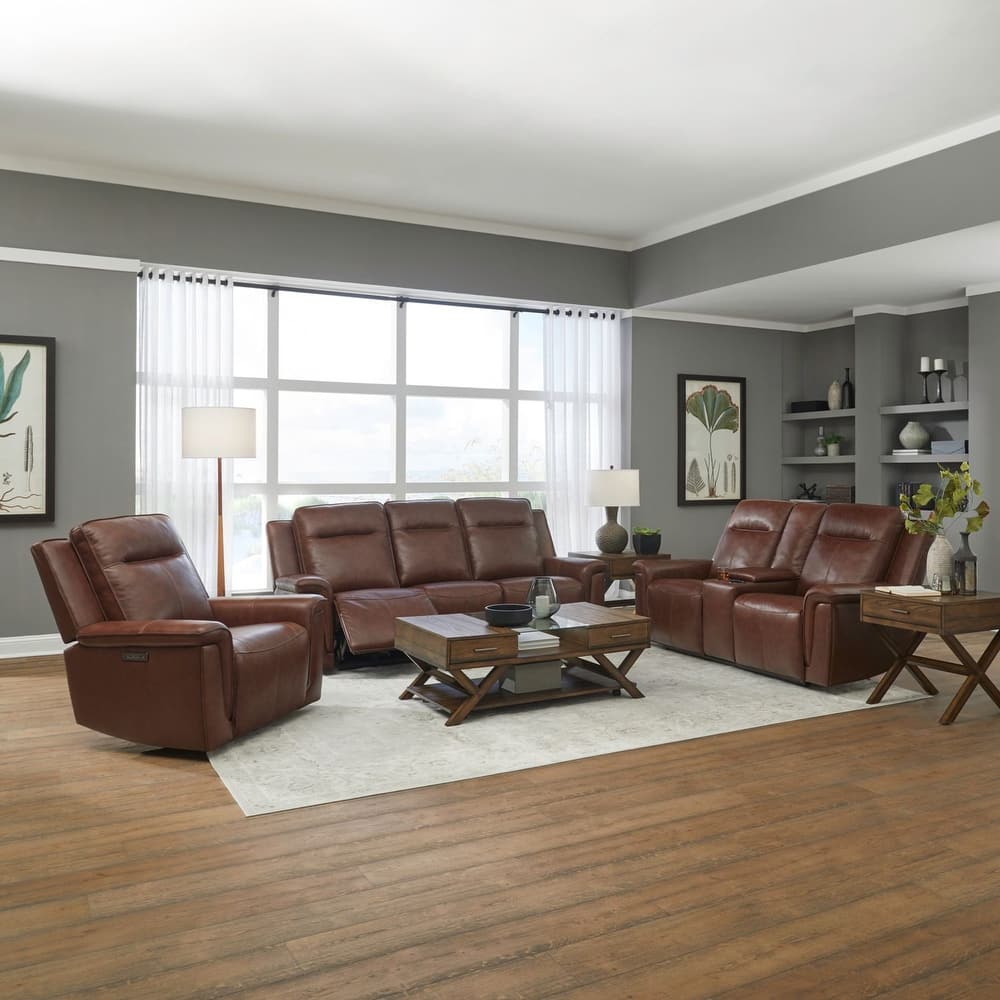 Liberty Furniture Avery Living Room Sets - Leather Power Sofa, Loveseat, Recliner