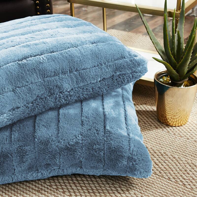 Serenta SuperMink Solid Color Throw Pillow Shell Cushion Cover Set