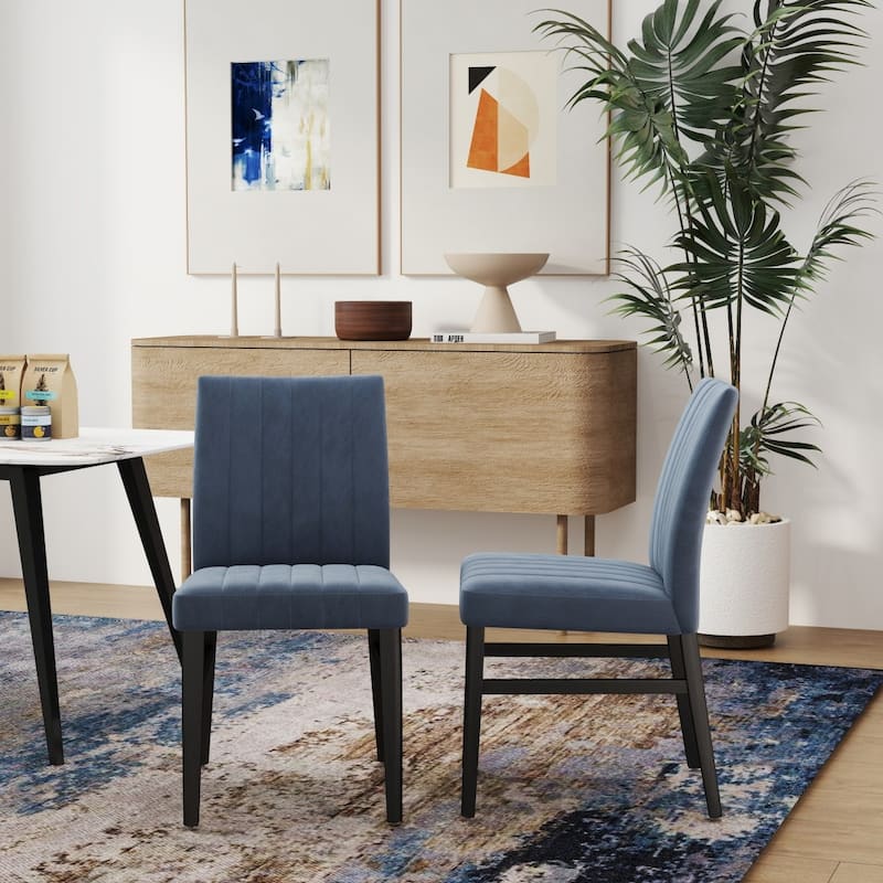 Contemporary Upholstered Dining Chairs, Set of 2