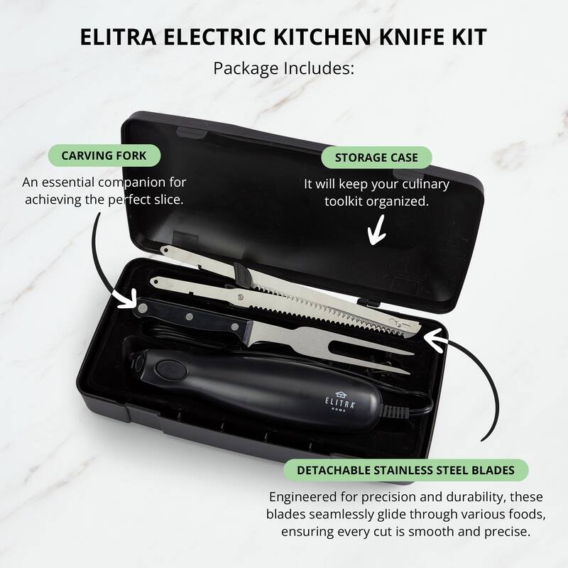 Elitra Home Professional Grade Electric Knife, Black