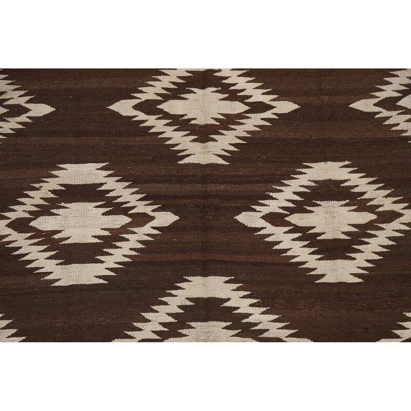 Natural Dye Kilim Geometric Tribal Oriental Area Rug Wool Hand-woven - 4'9" x 6'6"
