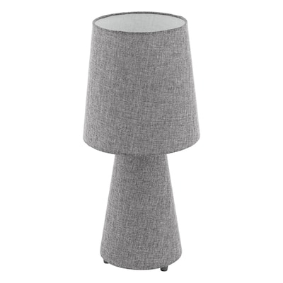 Eglo Carpara 2-Light Grey Table Lamp with Grey Fabric