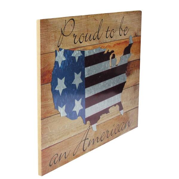 Stars And Stripes Proud To Be An American Wooden Usa Map Decorative Wall Art 15 75 X 12 On Sale Overstock 20871835