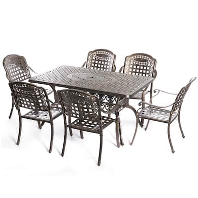 Indoor and Outdoor Dinning Set 6 Chairs with Table