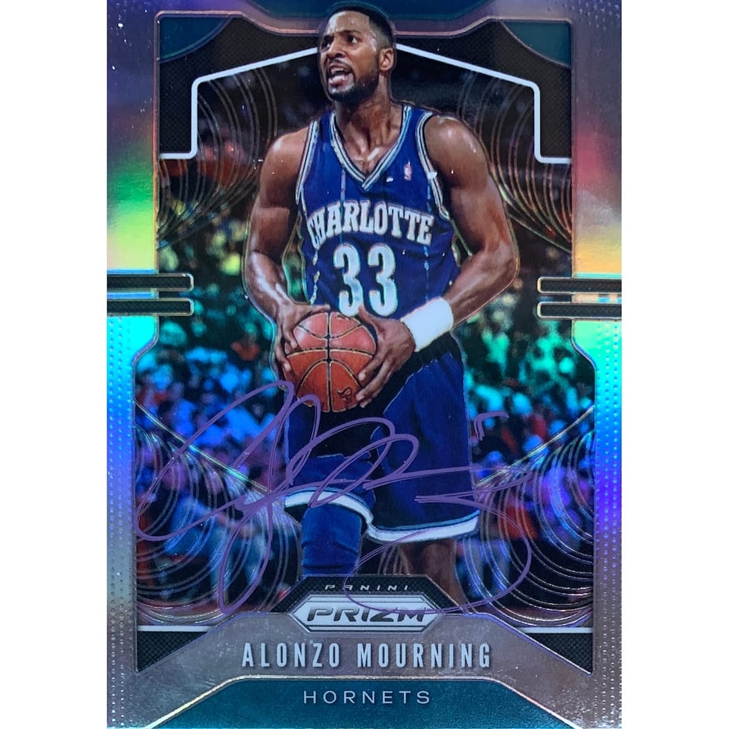 Alonzo Mourning Autographed 2019 Panini Silver Prizm Signed Basketball Card #27 Auto JSA COA - 8'6" x 11'6"