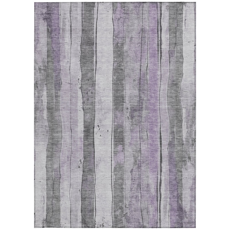 HomeRoots Striped Transitional Rectangle Outdoor Rug