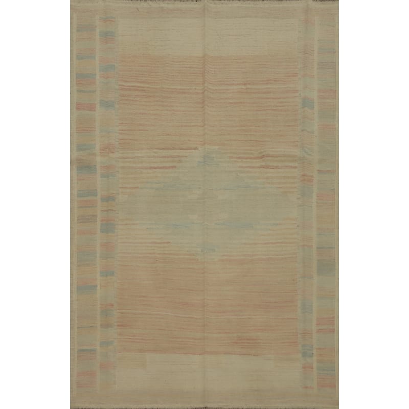 Hand Woven Southwestern Wool Multi-Colored Geometric Area Rug - 6' 11'' X 5' 0''