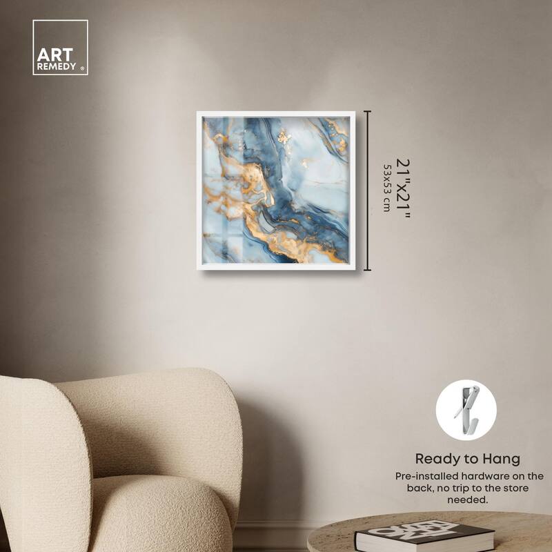Golden Cloud Marble Shadowbox by Art Remedy