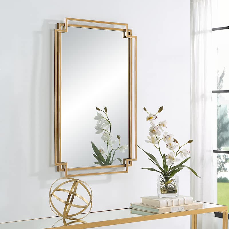 Copper Grove Gold Iron Vintage Art Deco Wall Mirror