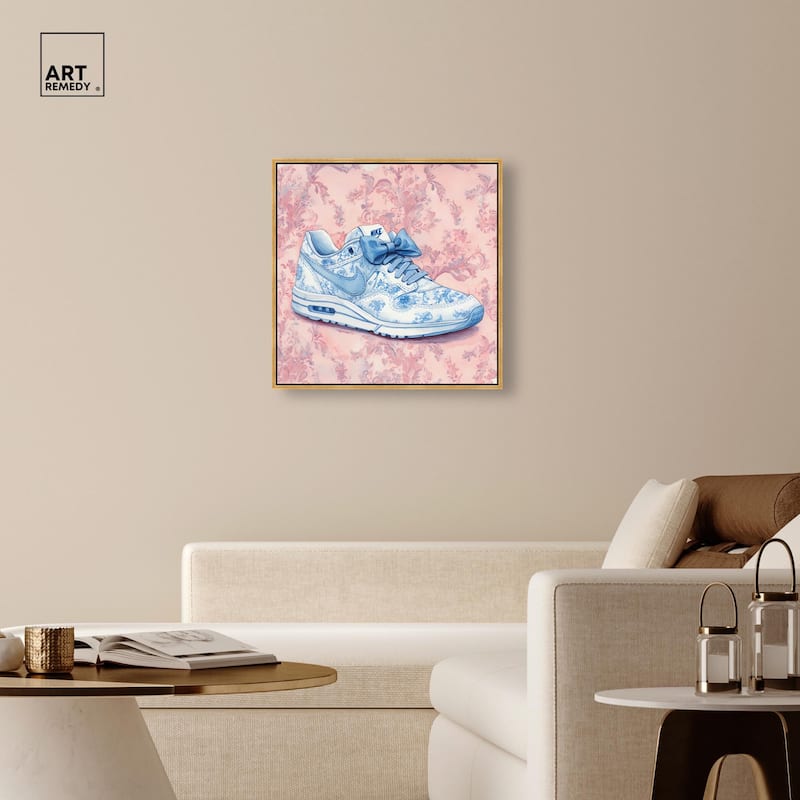 Blue Bow Sneaker II Canvas by Art Remedy