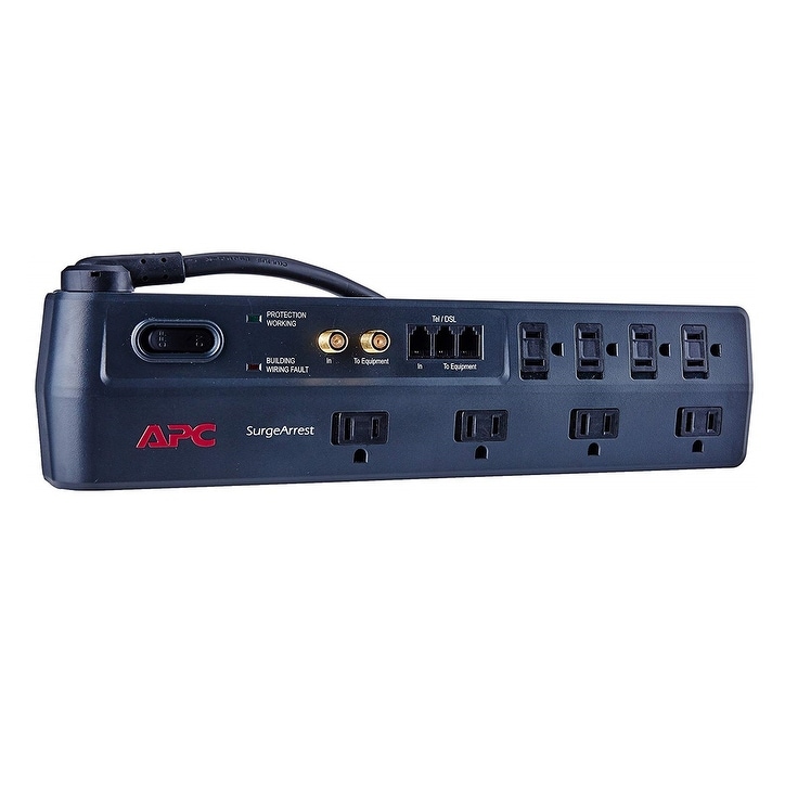 Apc P8vt3 8 Outlet 120V Home Office Surge Arrest With Phone (Splitter)/ Coax Protection