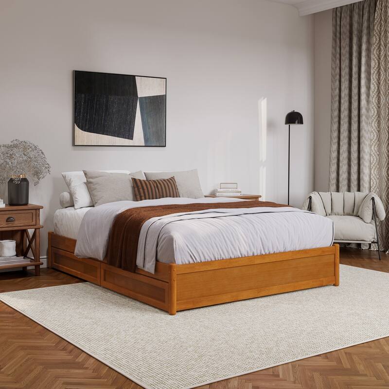 Barcelona Panel Platform Bed with Storage Drawers