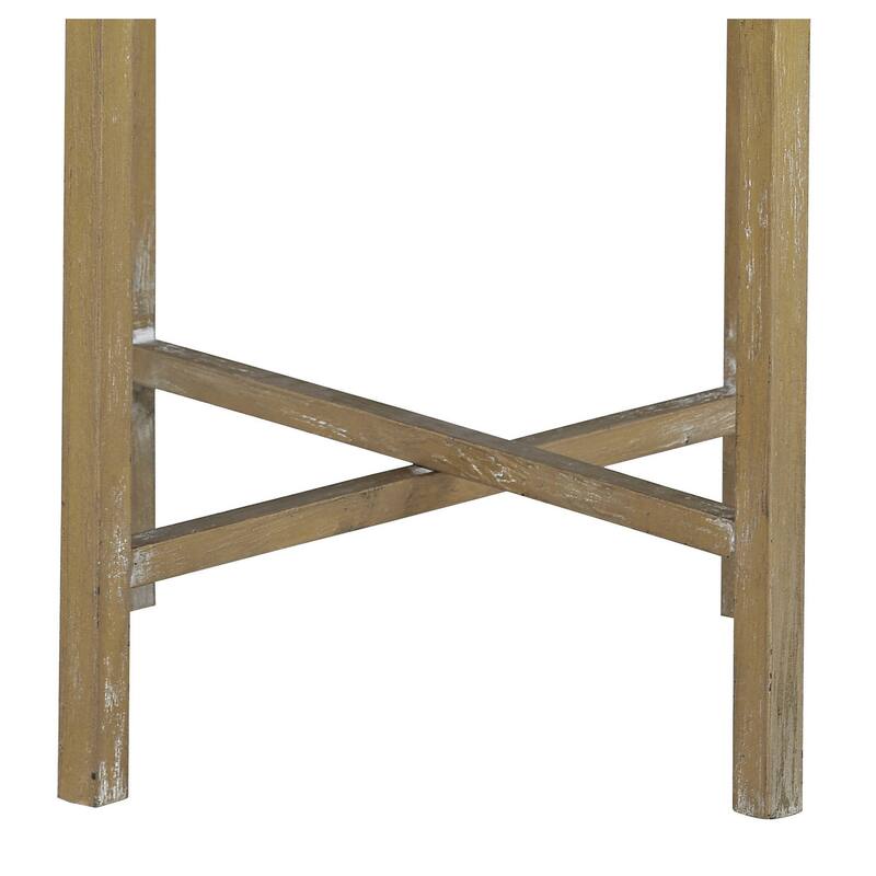 Collin Wood Accent End Table, White-washed