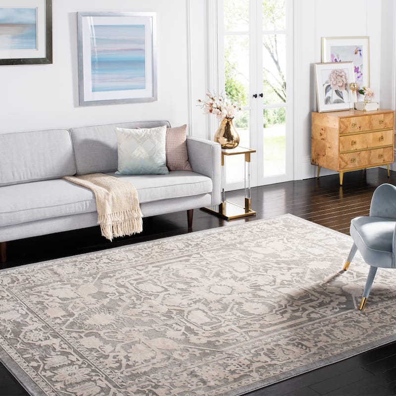 SAFAVIEH Reflection Gyda Modern Oriental Rug - 10' x 14' - Dark Grey/Cream - Rectangle