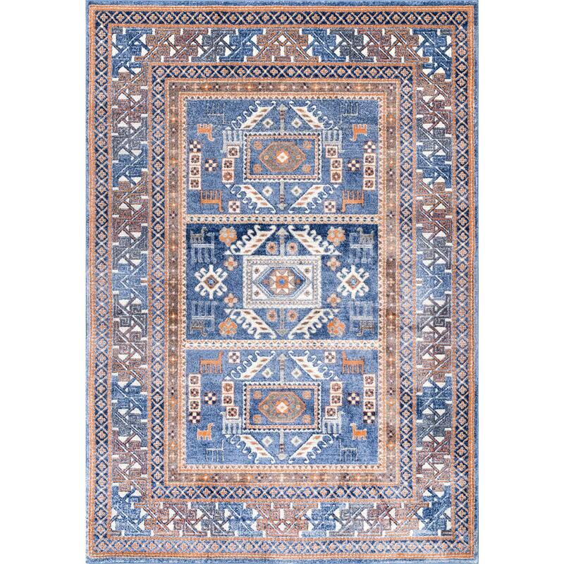 Nuloom Vintage Lorena Tribal Area Rug - 6'7" x 9' - Blue
